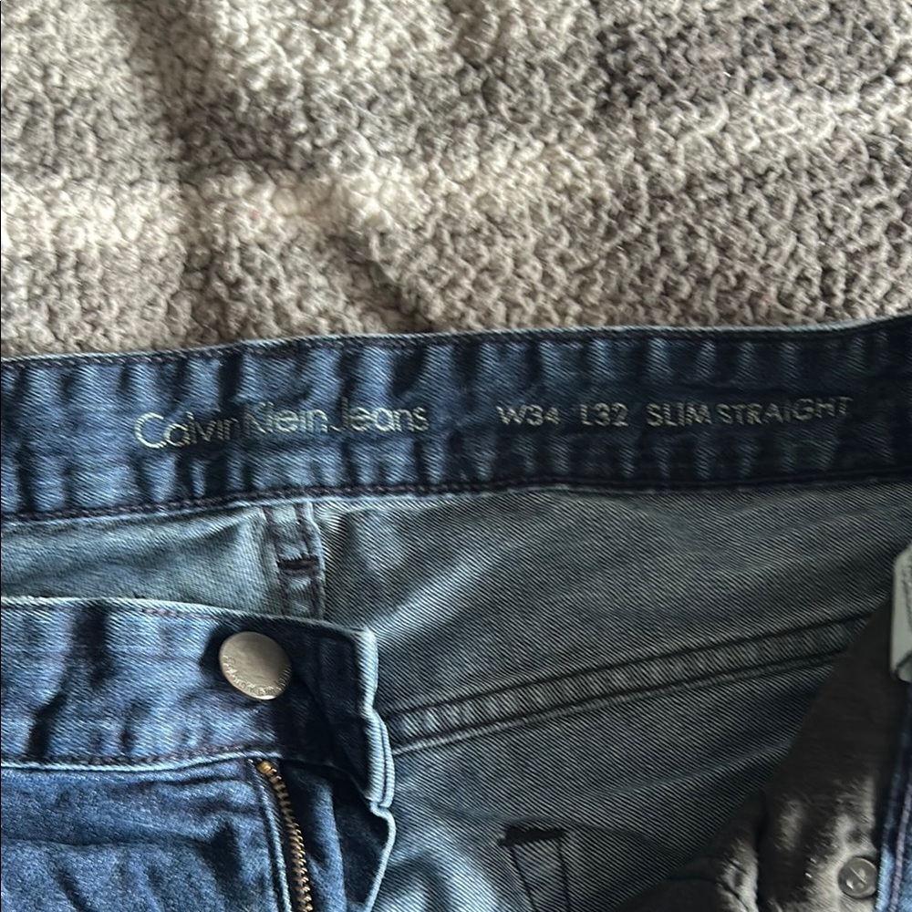 Calvin Klein Blue Slim Straight Jeans Classic Denim